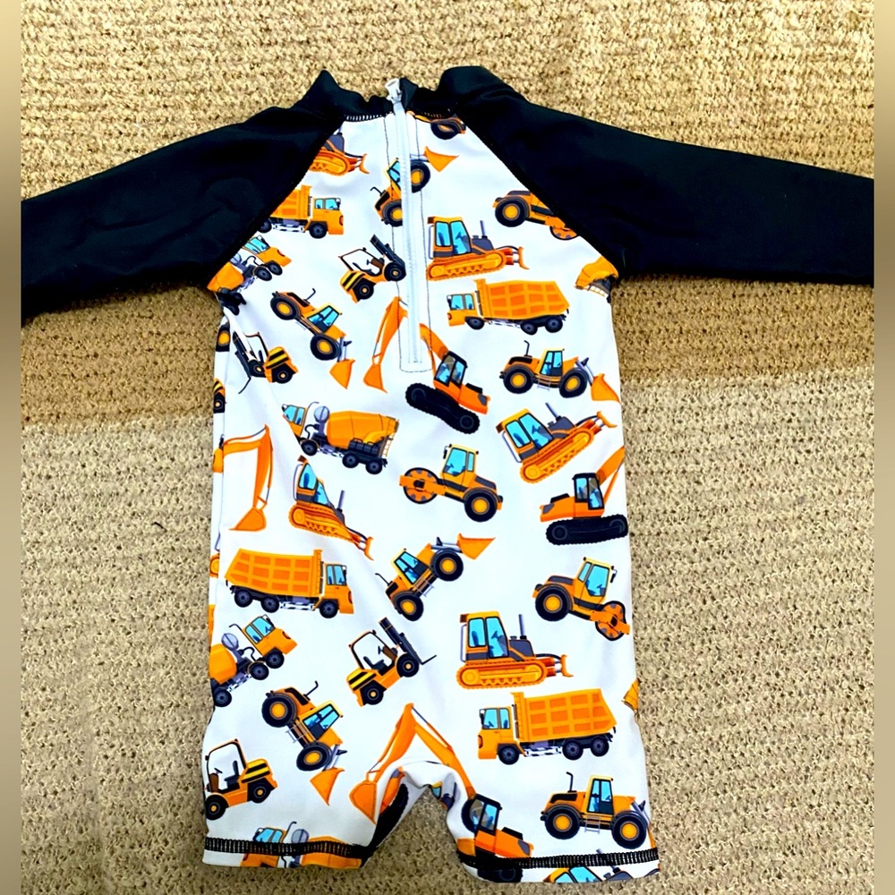 Kids Construction Print Swimsuit